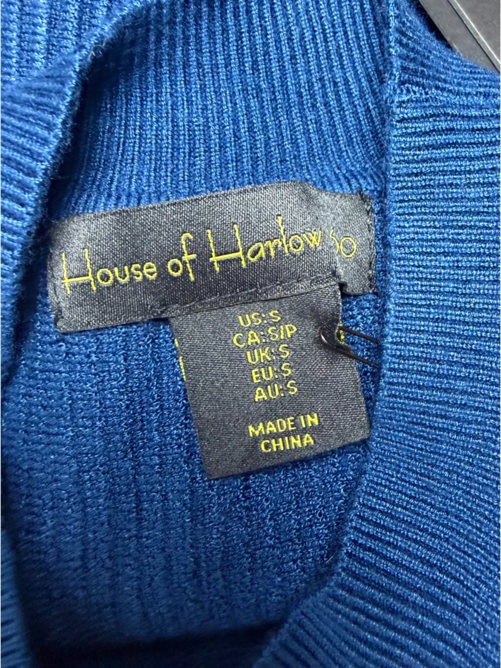 NWT House of Harlow 1960 Woman’s Royal Blue Ribbed Crewneck Tank Top - Picture 3 of 5